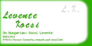 levente kocsi business card